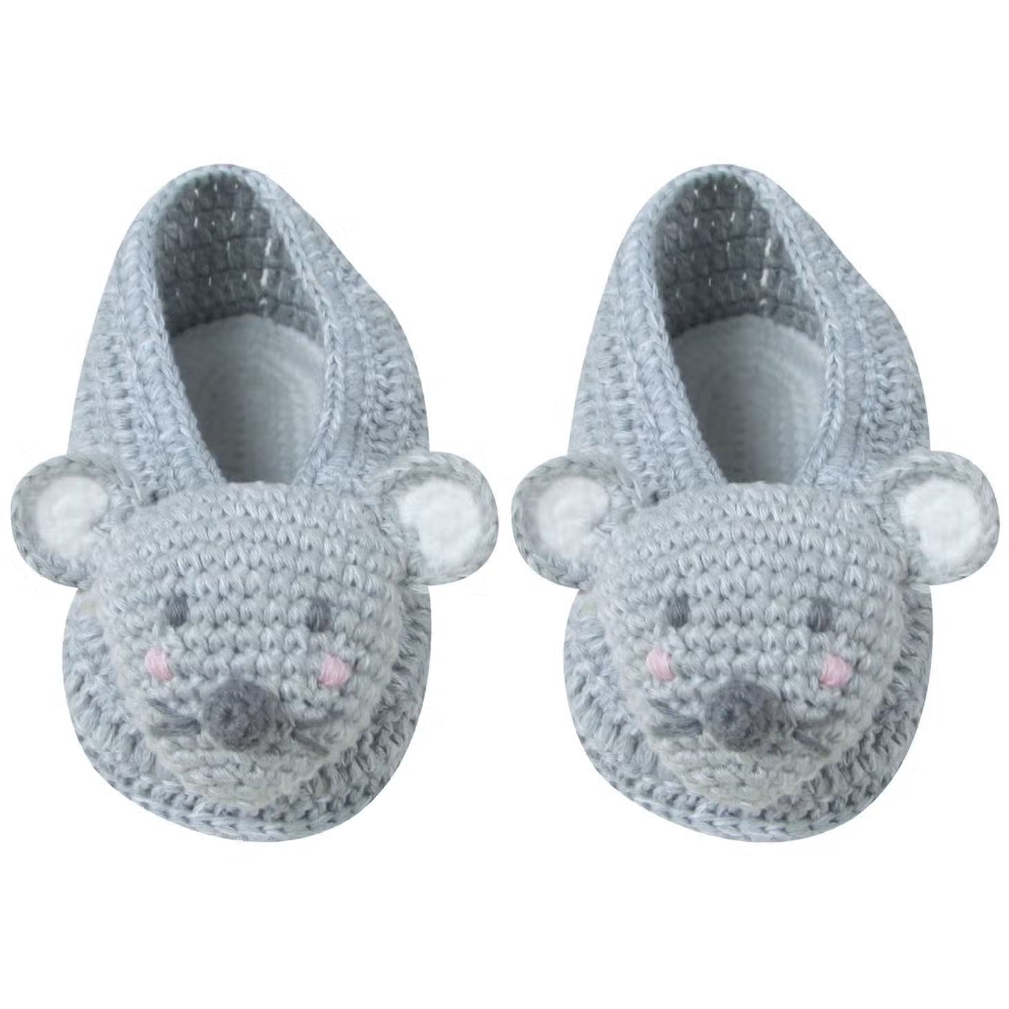 Crochet Mouse Baby Booties by Albetta Baby Owl Kids