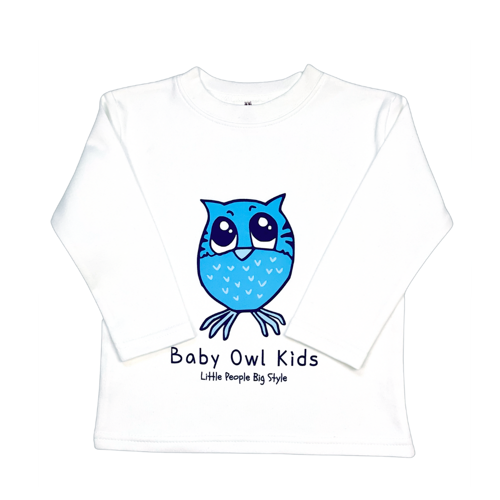 Long Sleeve Baby Owl T-Shirt – Soft Cotton Pink or Blue by Baby Owl Kids