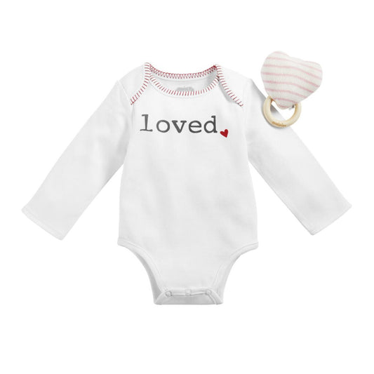 Long Sleeve Onesie & Rattle Set by Mudpie