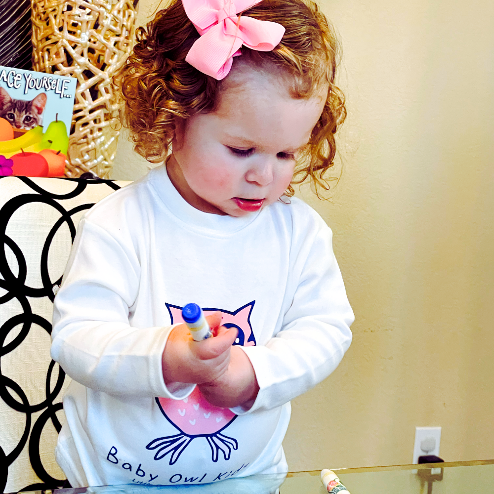 Long Sleeve Baby Owl T-Shirt – Soft Cotton Pink or Blue by Baby Owl Kids