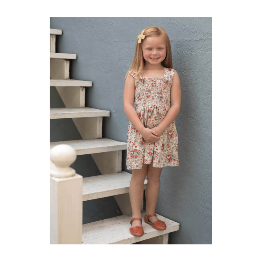 Girl Dress Pink Floral Knit Smocked by Mabel + Honey