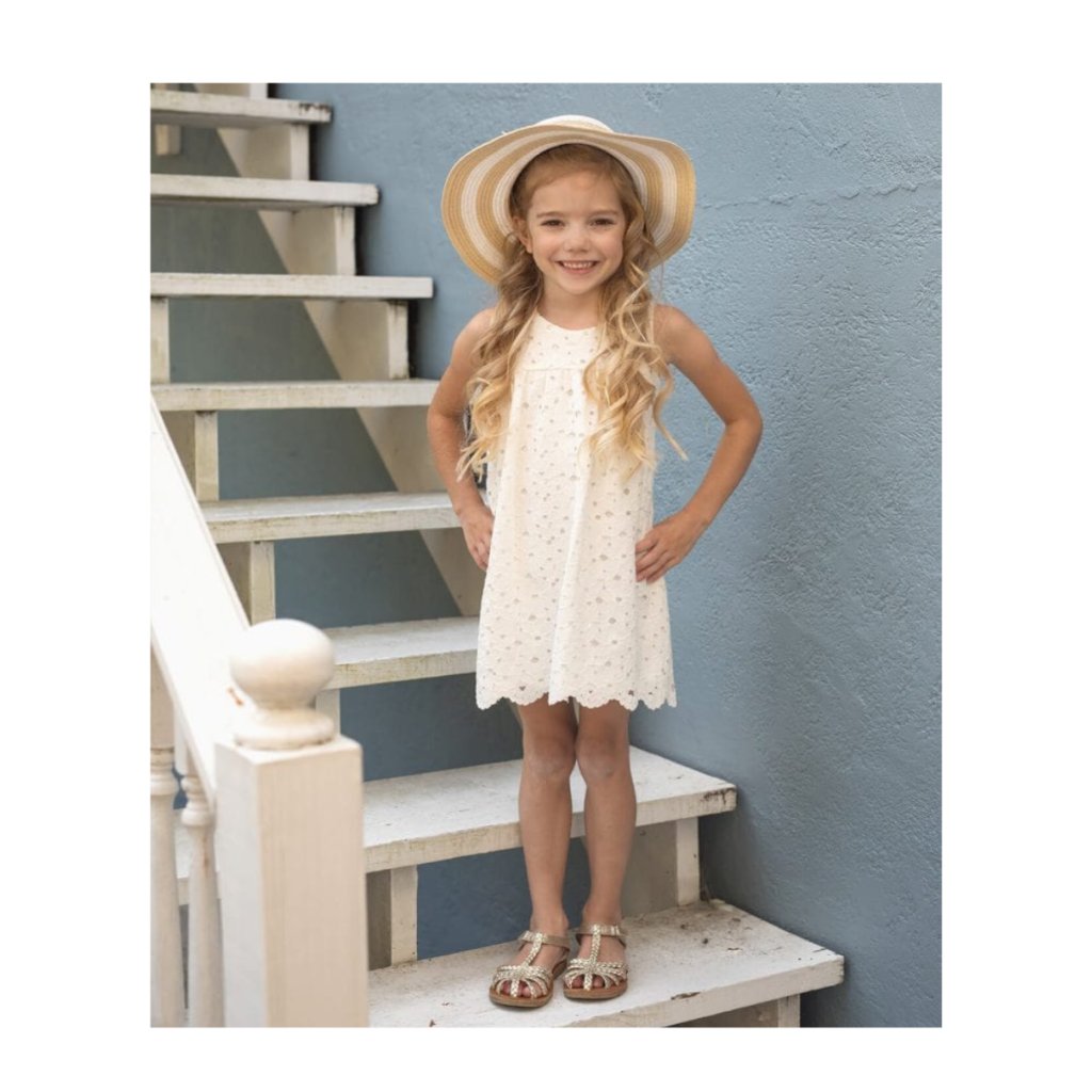 Girl Dress White Flower Shift by Isobella And Chloe