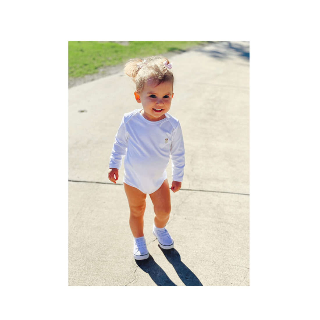 Pima Cotton Long Sleeve White Envelope Onesie by Baby Owl Kids