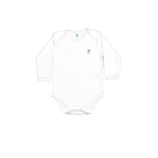 Pima Cotton Long Sleeve White Envelope Onesie by Baby Owl Kids