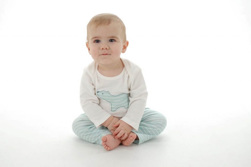 Organic Cotton Baby Beanie with Ear Arctic Blue by Silkberry Baby