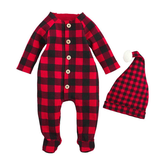 Buffalo Check Sleeper & Hat Set by Mudpie