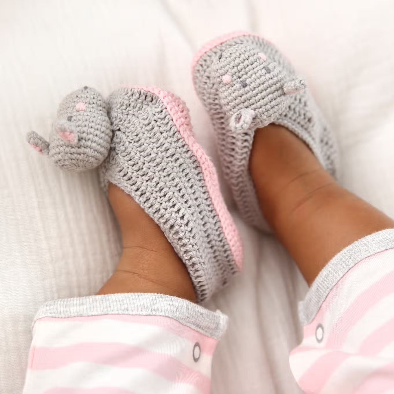 Crochet Hippo Baby Booties by Albetta