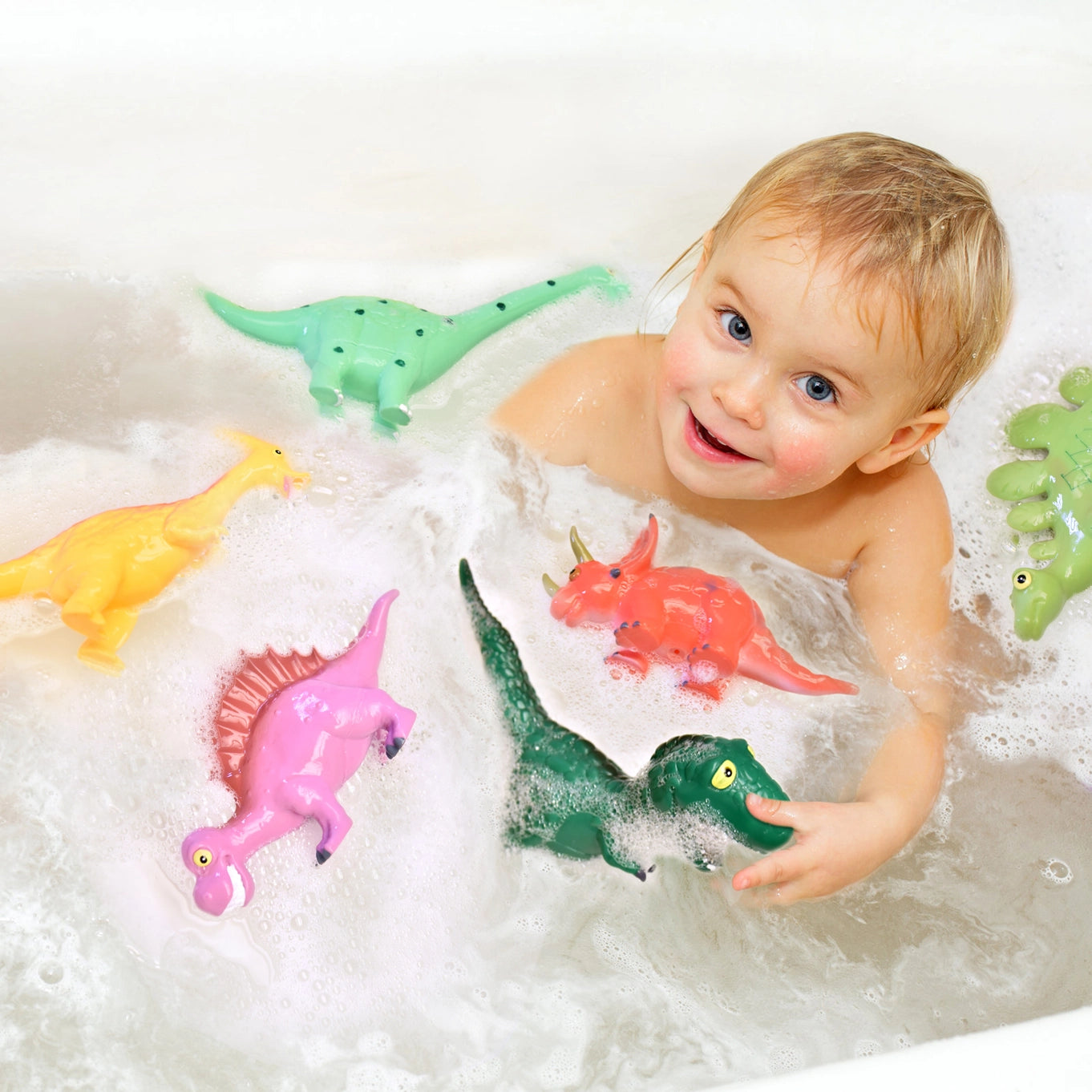 6 Pack Dinosaur Baby Bath Toys Figures Play Set by Fun Little Toys