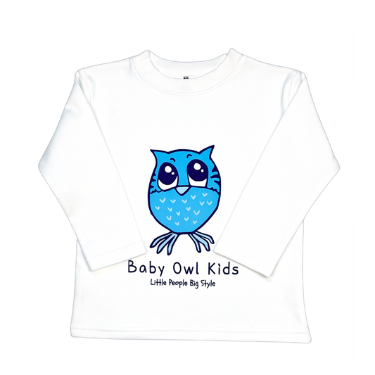 Long Sleeve Baby Owl T-Shirt – Soft Cotton Pink or Blue by Baby Owl Kids