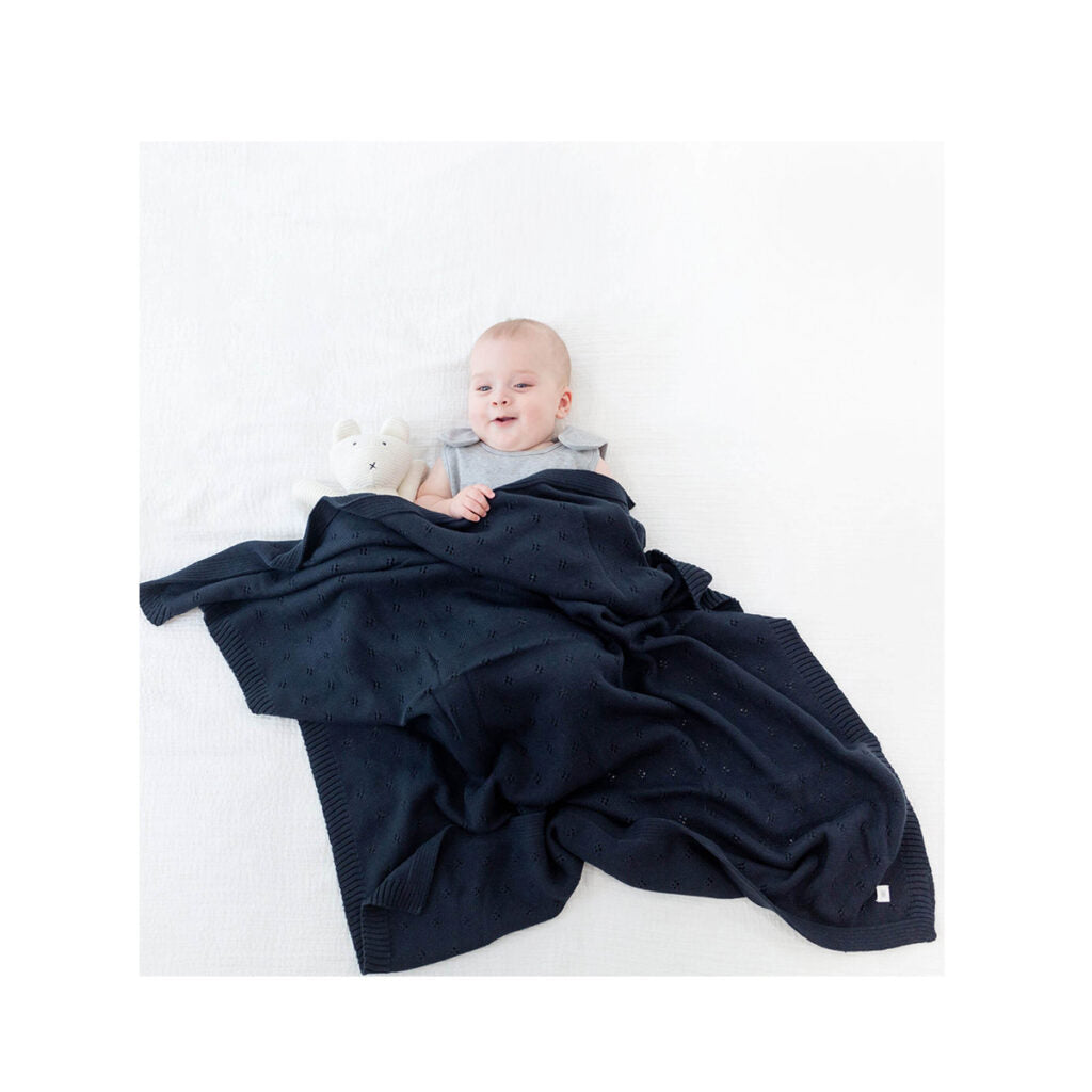 Organic Cotton Clover Knit Baby Blanket by Zestt Organics