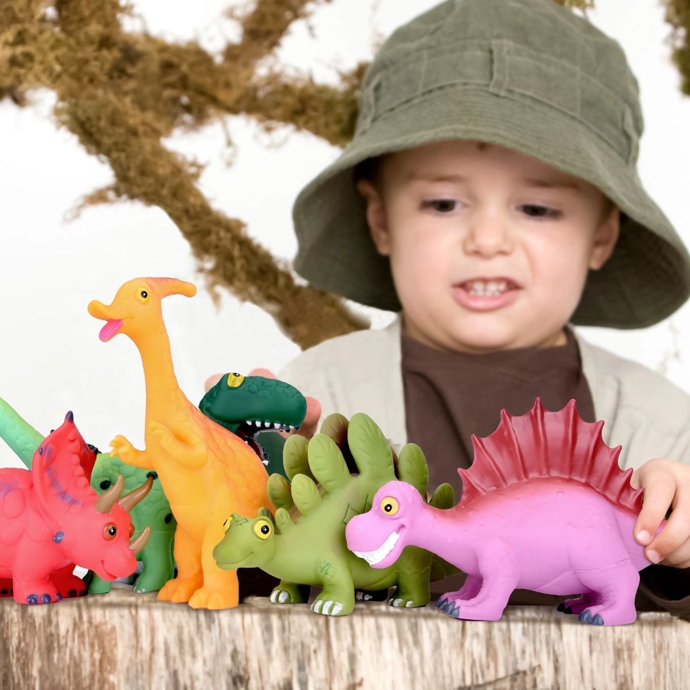 6 Pack Dinosaur Baby Bath Toys Figures Play Set by Fun Little Toys