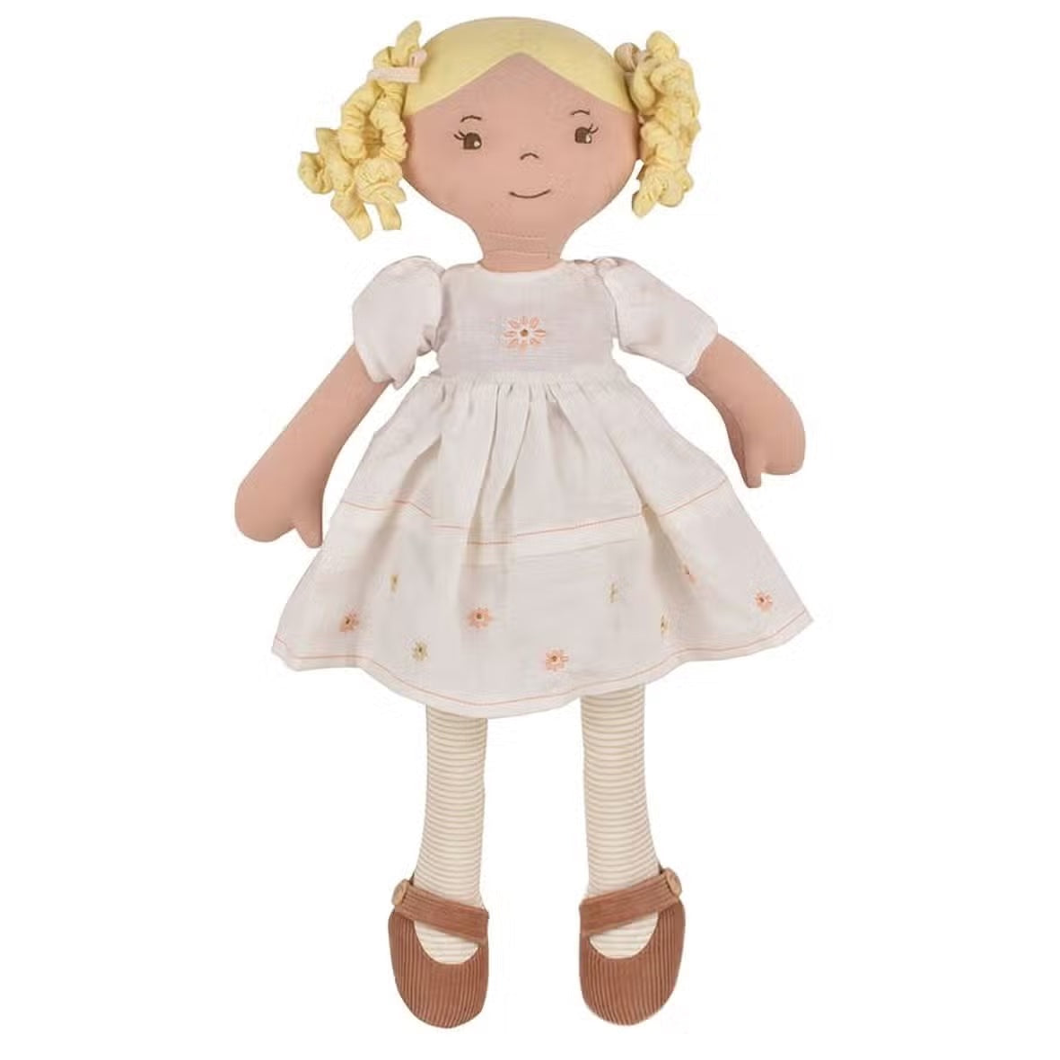 Priscy Blonde Haired Doll in White Linen Dress with Display Box by Tikiri Toys