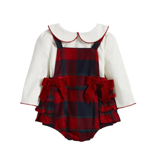 Tartan Pinafore Baby Set by Mudpie