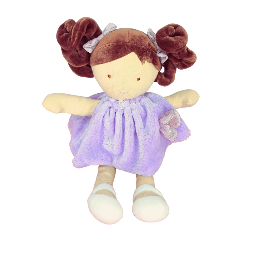 Demoiselle Pretty Soft Doll with Brown Hair by Doudou Et Compagnie