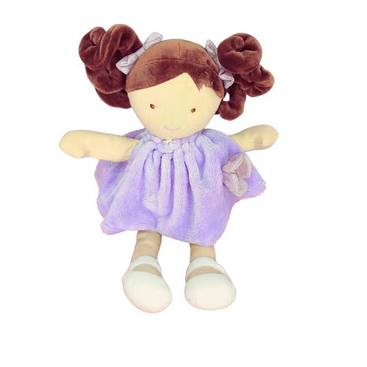 Demoiselle Pretty Soft Doll with Brown Hair by Doudou Et Compagnie