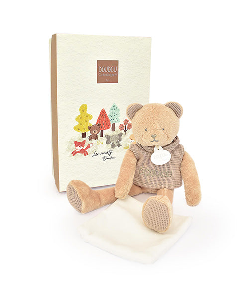 Honey Colored Bear With Blanket by DouDou Et Compagnie