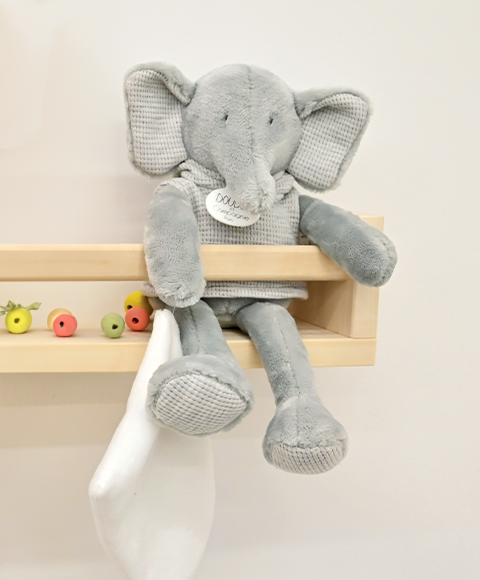 Grey Elephant with Blanket by DouDou Et Compagnie