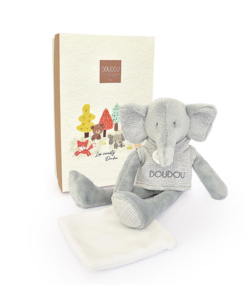 Grey Elephant with Blanket by DouDou Et Compagnie