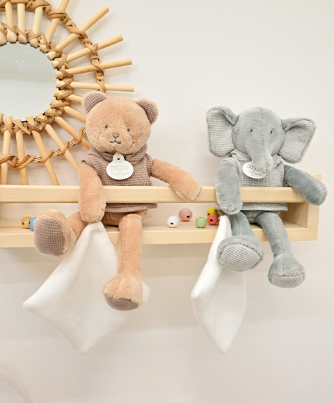 Grey Elephant with Blanket by DouDou Et Compagnie