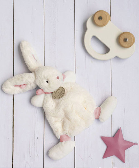 Mon Lapin Bonbon Bunny with Pink Lovey by Doudou Et Compagnie