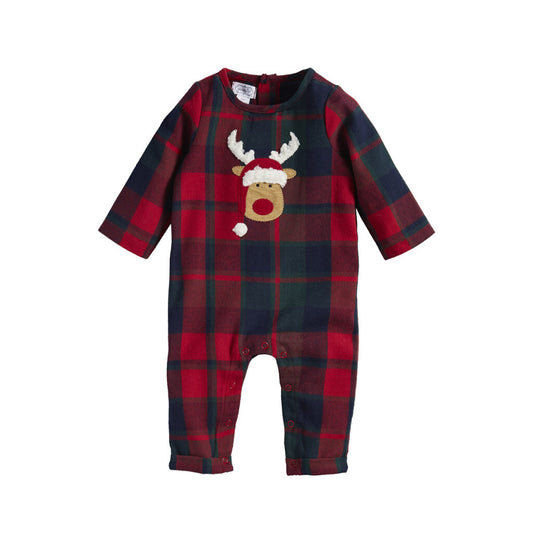 Plaid reindeer Baby Bodysuit by Mudpie