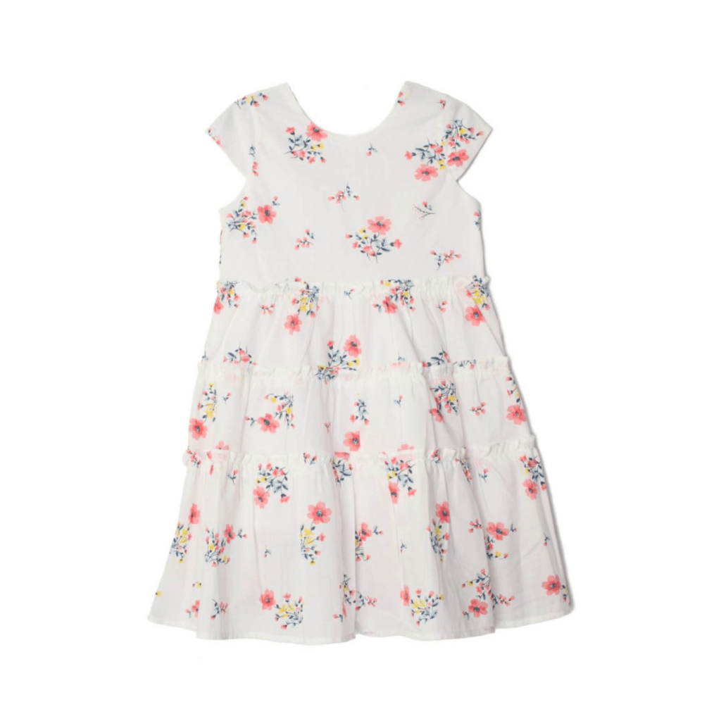 Girl White dress Fluttering Hearts by Mabel + Honey