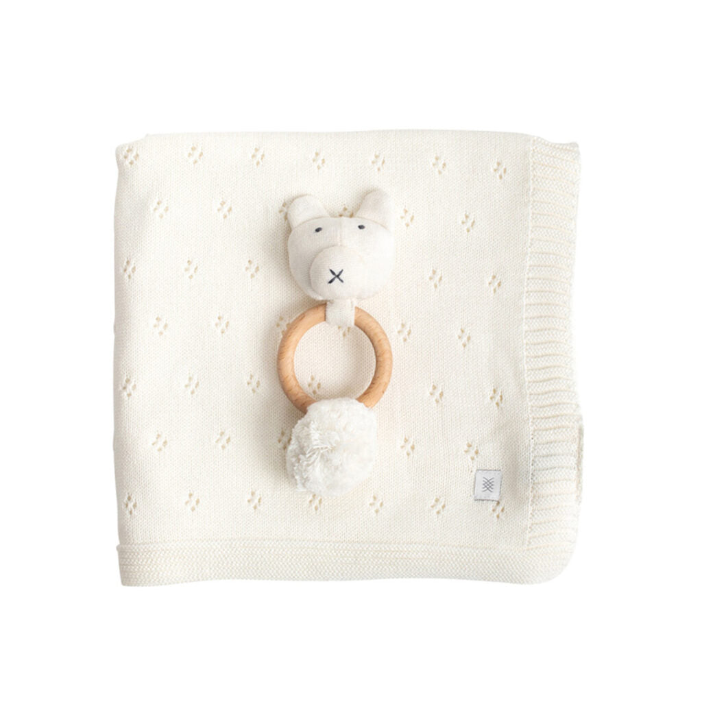 Organic Cotton Clover Knit Baby Gift Set by Zestt Organics