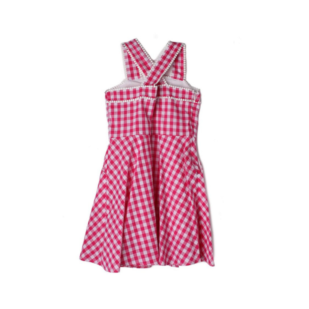 Hot Pink Bow-Trim Woven Girl Sundress by Mabel + Honey