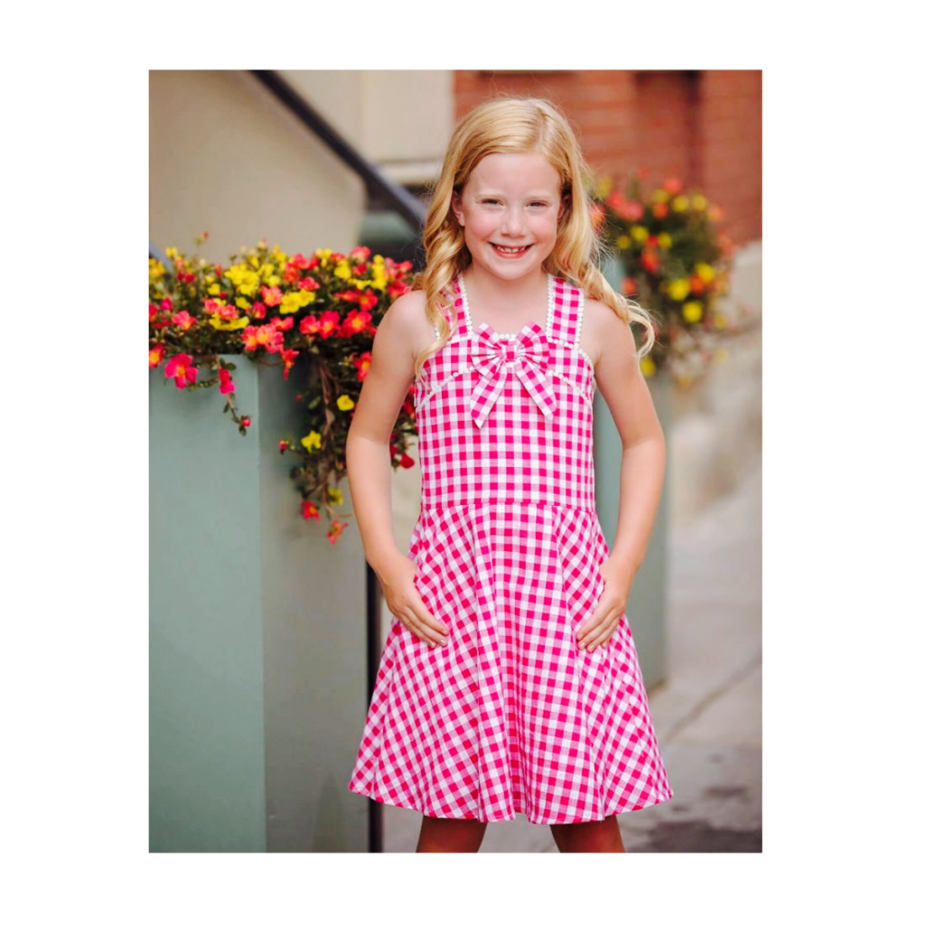 Hot Pink Bow-Trim Woven Girl Sundress by Mabel + Honey