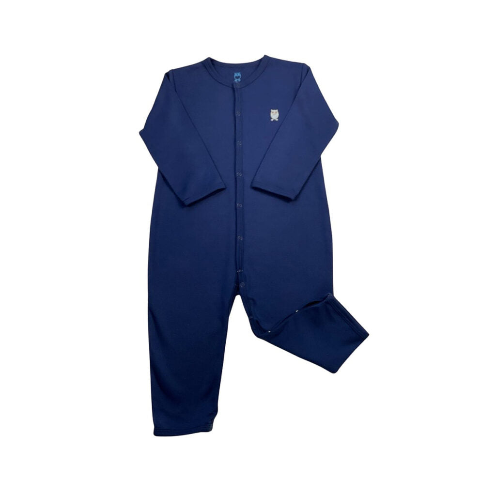 Pima Cotton Navy Basic Footie/Romper by Baby Owl Kids