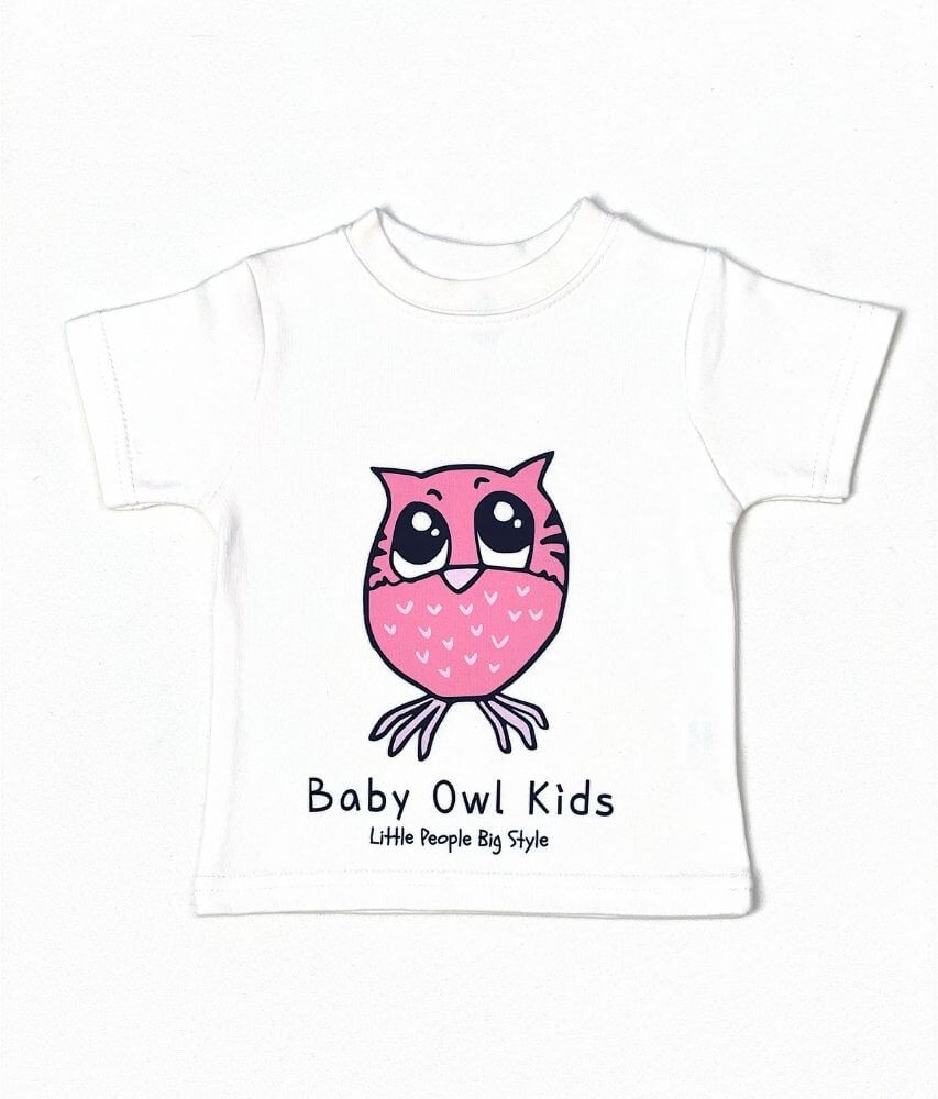 Baby Owl Kids Short Sleeve Crew Neck Logo T-Shirt by Baby Owl Kids